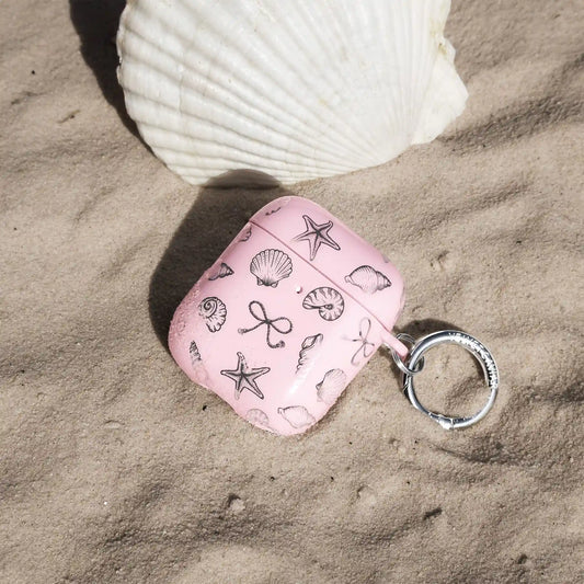 Pink Coastal Seashells AirPod Case
