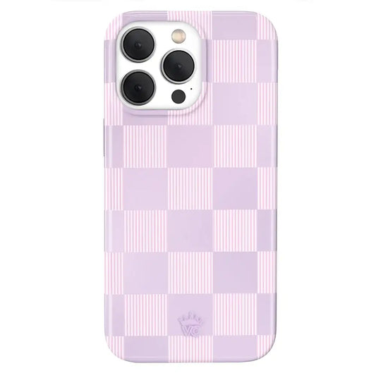 Lilac Vibe Checkered iPhone Case