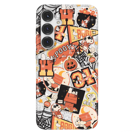 Snoopy Halloween Varsity Glitter Samsung Case