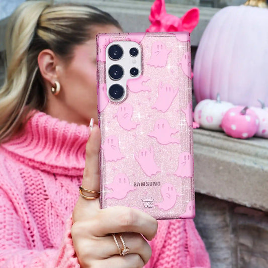Ghosted Pink Glitter Samsung Case