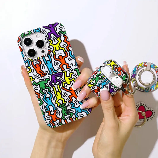 Keith Haring Rainbow Dancers AirPod Case