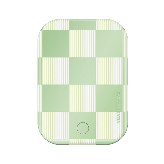 Pistachio Vibe Checkered Portable MagSafe Charger Power Pack