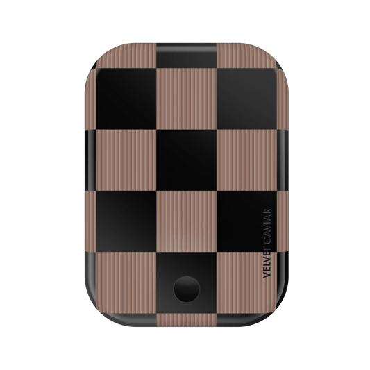Mocha Vibe Checkered Portable MagSafe Charger Power Pack