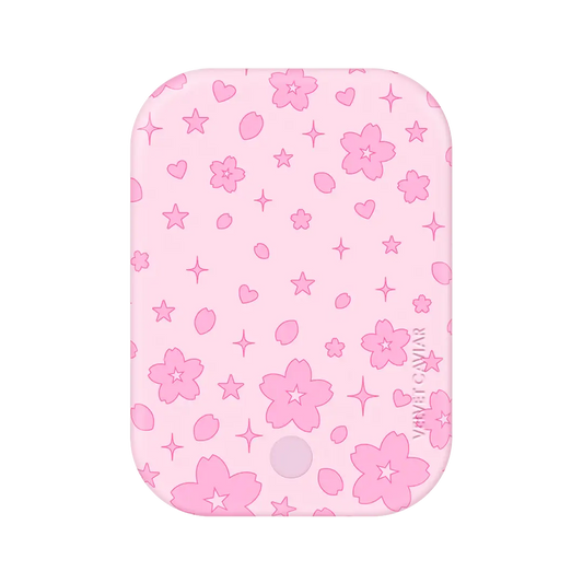 Pink Cherry Blossom Portable MagSafe Charger Power Pack