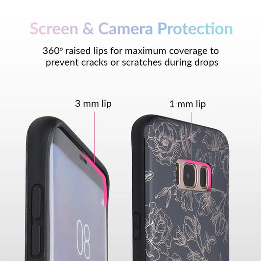 Floral Rose Gold Chrome Samsung Galaxy Case