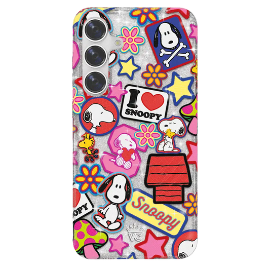 Snoopy Patchwork Glitter Samsung Case