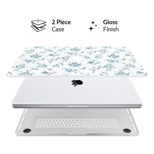 French Blue Floral MacBook Case