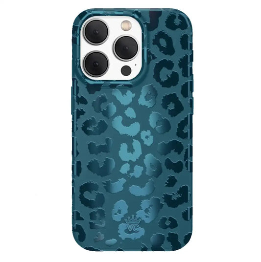 Metallic Navy Leopard iPhone Case