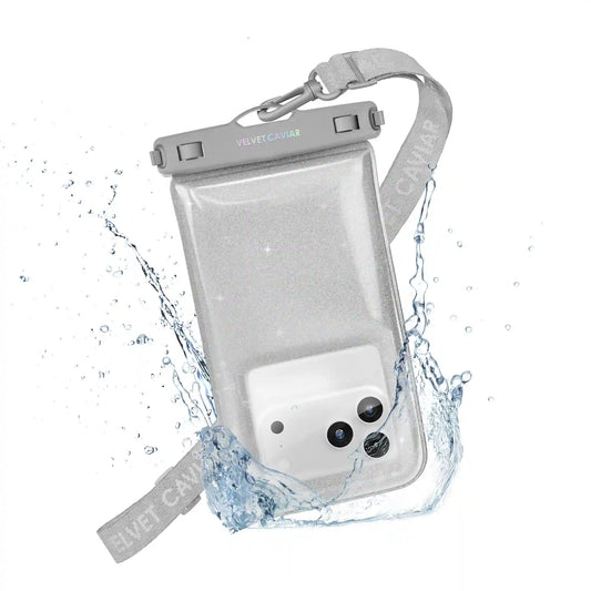 Silver Stardust Glitter Waterproof Floating Phone Pouch