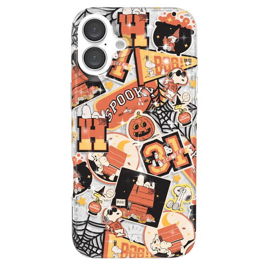 Snoopy Halloween Varsity Glitter iPhone Case