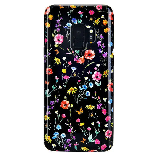Black Wildflower Samsung Case
