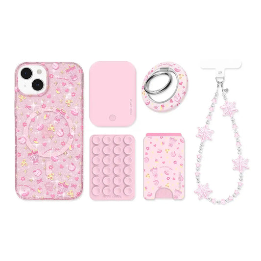 Pink Hanukkah Glitter iPhone Bundle