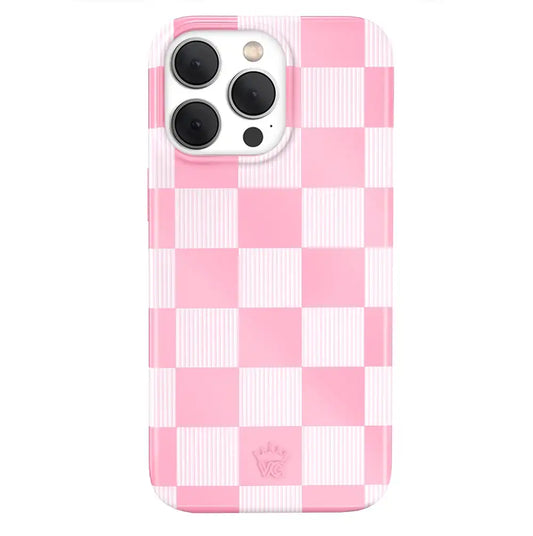 Pink Vibe Checkered iPhone Case